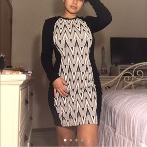 Sexy Black & White Fitted Dress